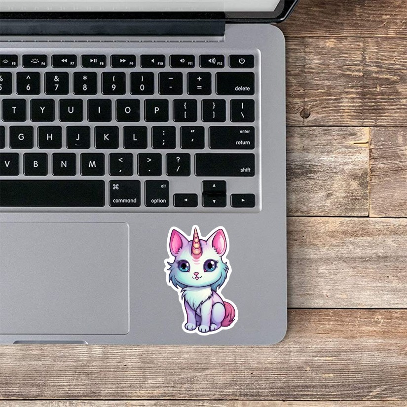 Cute Unicorn Cat , Sticker, Peel N' Stick, Different Sizes