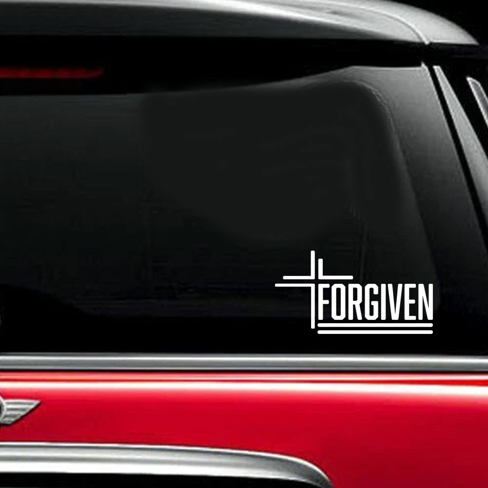 Forgiven Christian Jesus faith Decal Sticker Car Truck Wall Door Window Laptop