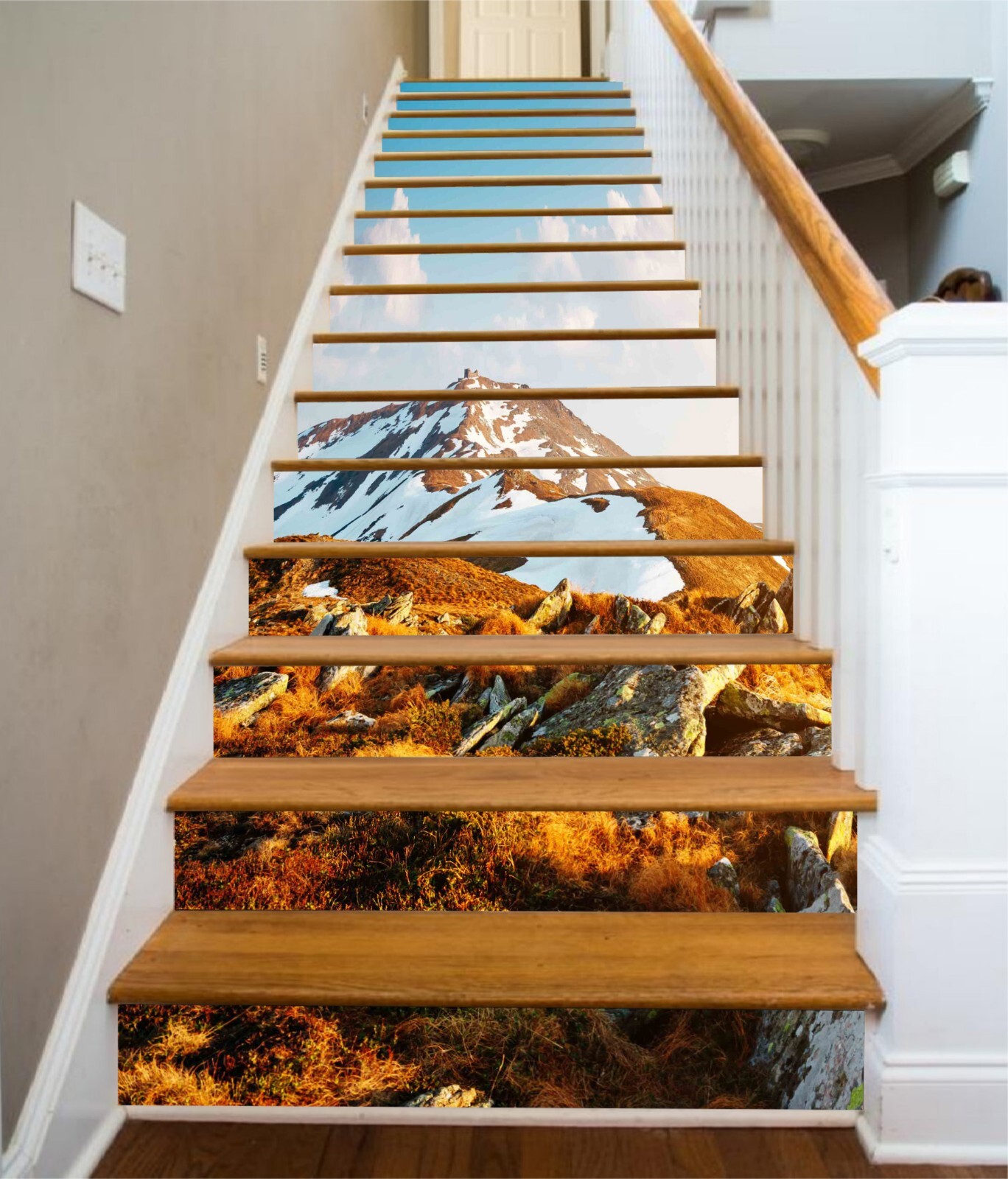 3D Snow Mountain AZ1382 Stair Risers Decoration Mural Vinyl Wallpaper Kay