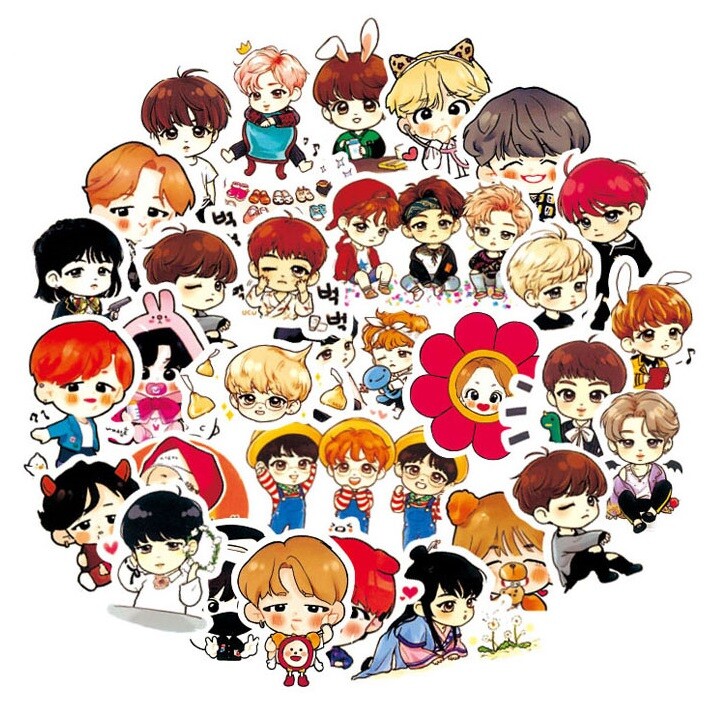 BTS Korean Pop Boy Band Sticker Bombing Stickers – 63 stickers! Ships From US