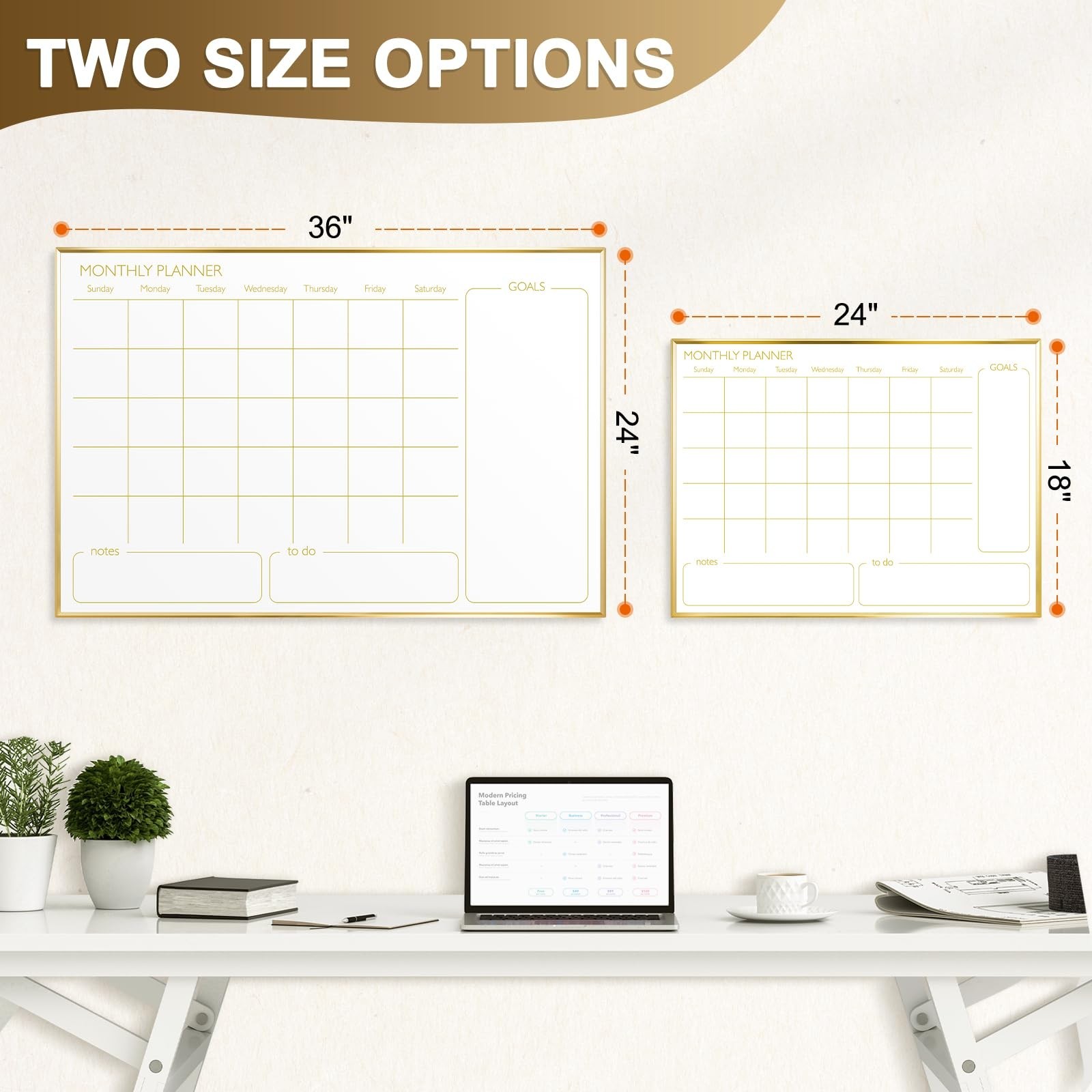 Dry Erase Calendar Whiteboard for Wall, 24" x 18" Monthly White Board Plann…