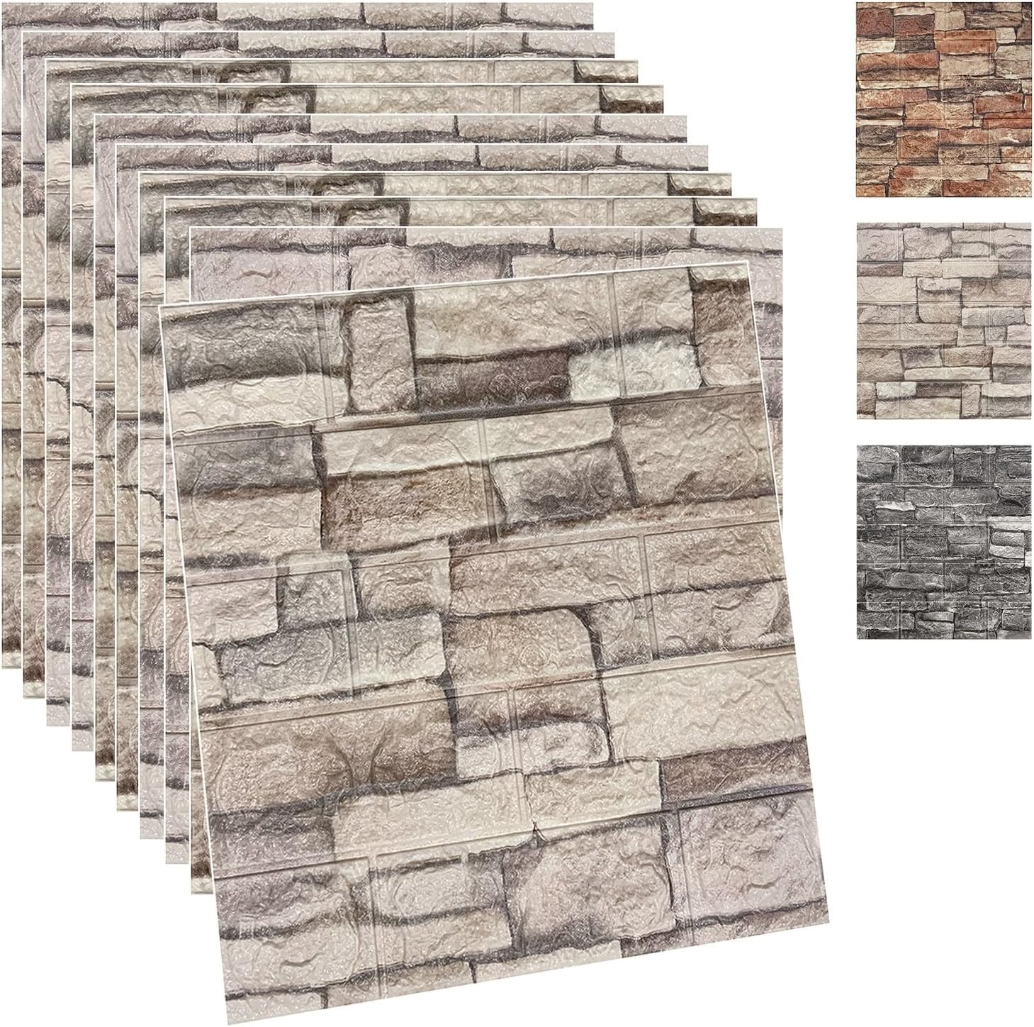 Stylish 3D Peel and Stick Faux Brick Foam Panels – 20 Pack for 29 Sq Ft Coverage