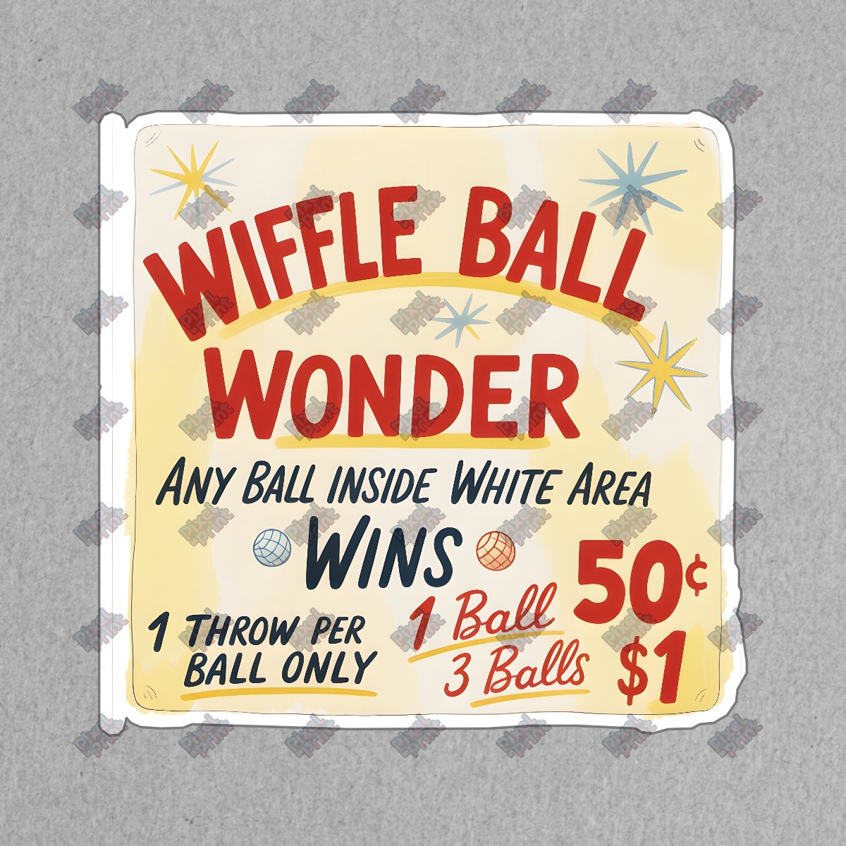 Vintage Wiffle Ball Wonder Sign Retro Carnival Game Decor Fun #8342