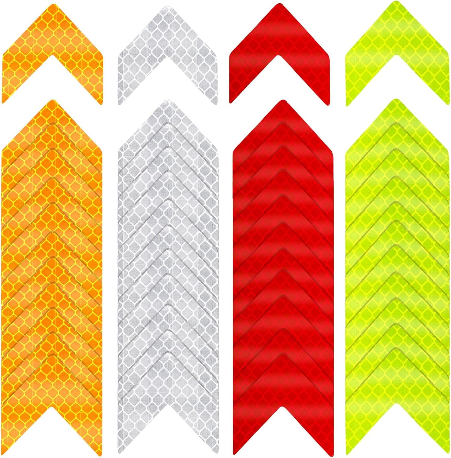 48PCS Reflective Stickers – High-Visibility Arrow Safety Stickers for Helmet, Ma