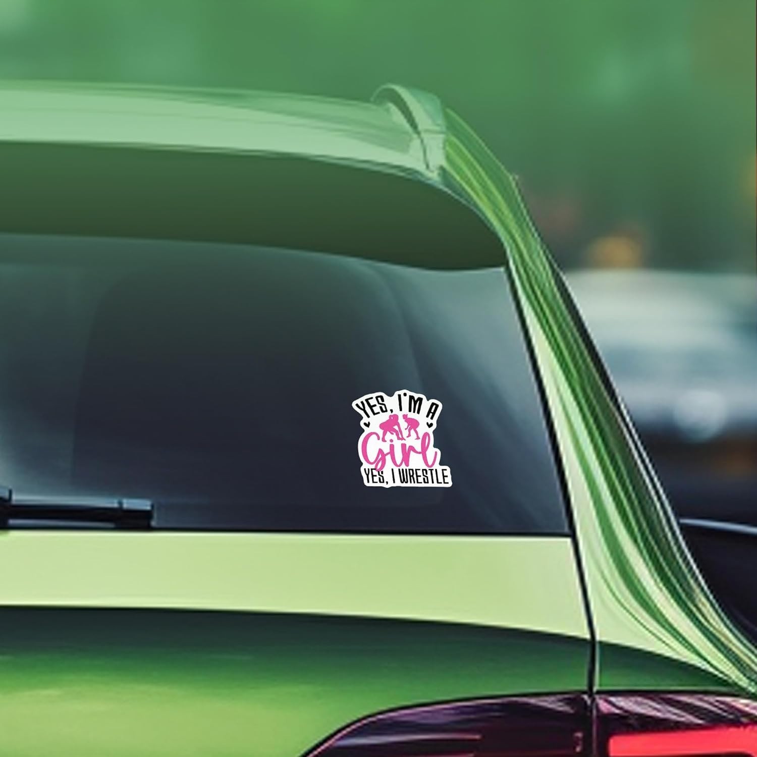 Yes I'm A Girl Yes I Wrestle – Wrestling Girl Power – Wrestling Decal Size 3"
