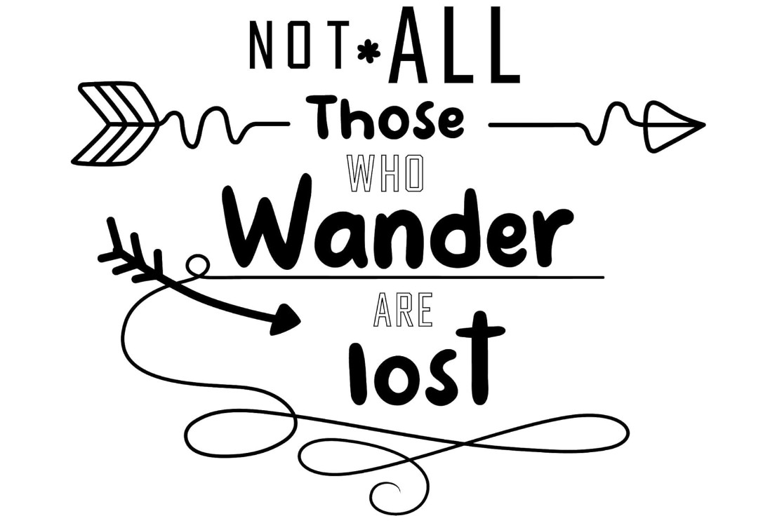 Wall Decal Not All Those Who Wander Are Lost 40" X 32" Vinyl Print, medium-tact