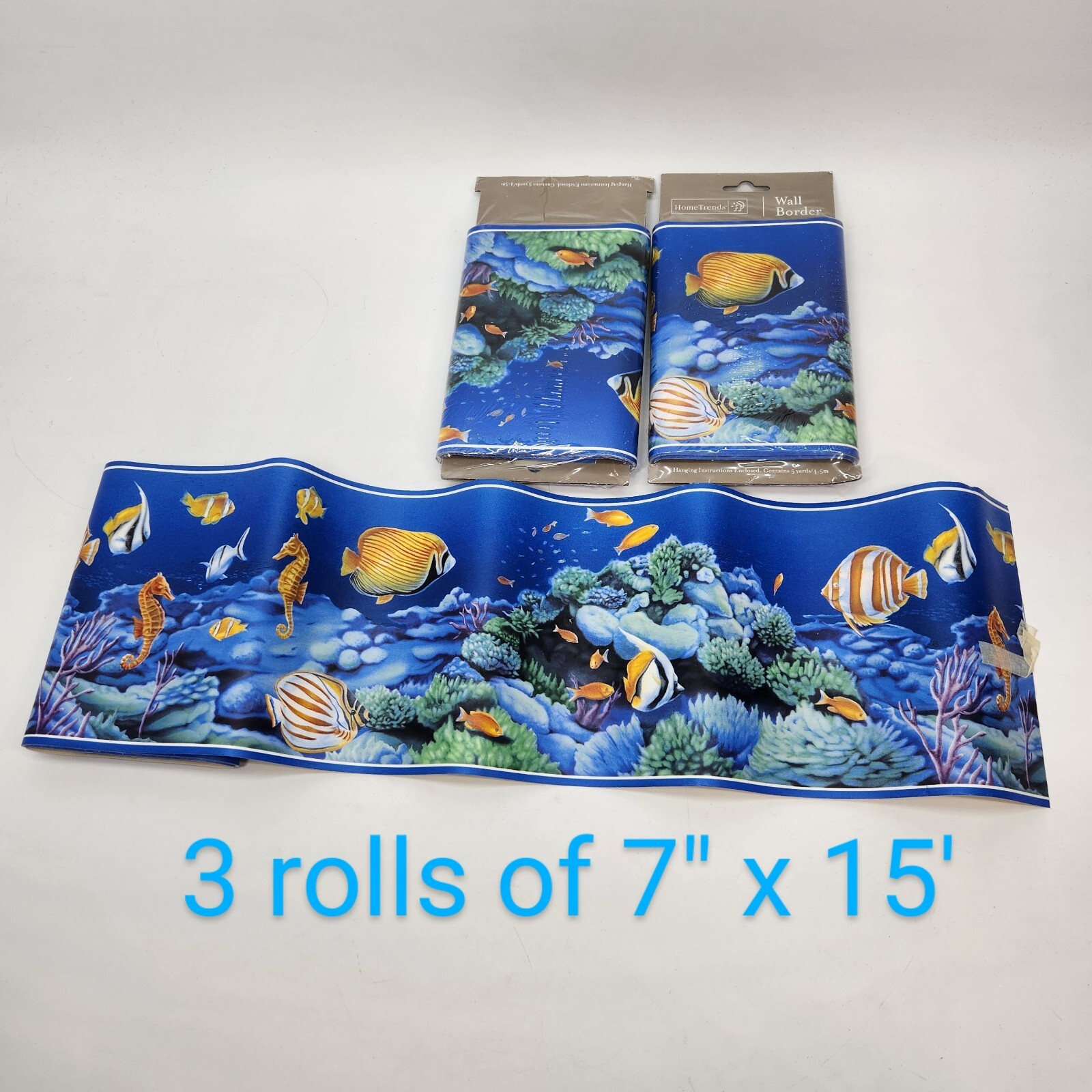 Ocean Life Wall Decals Shark Whale Turtle Dolphin Fish Peel & Stick Wall Set
