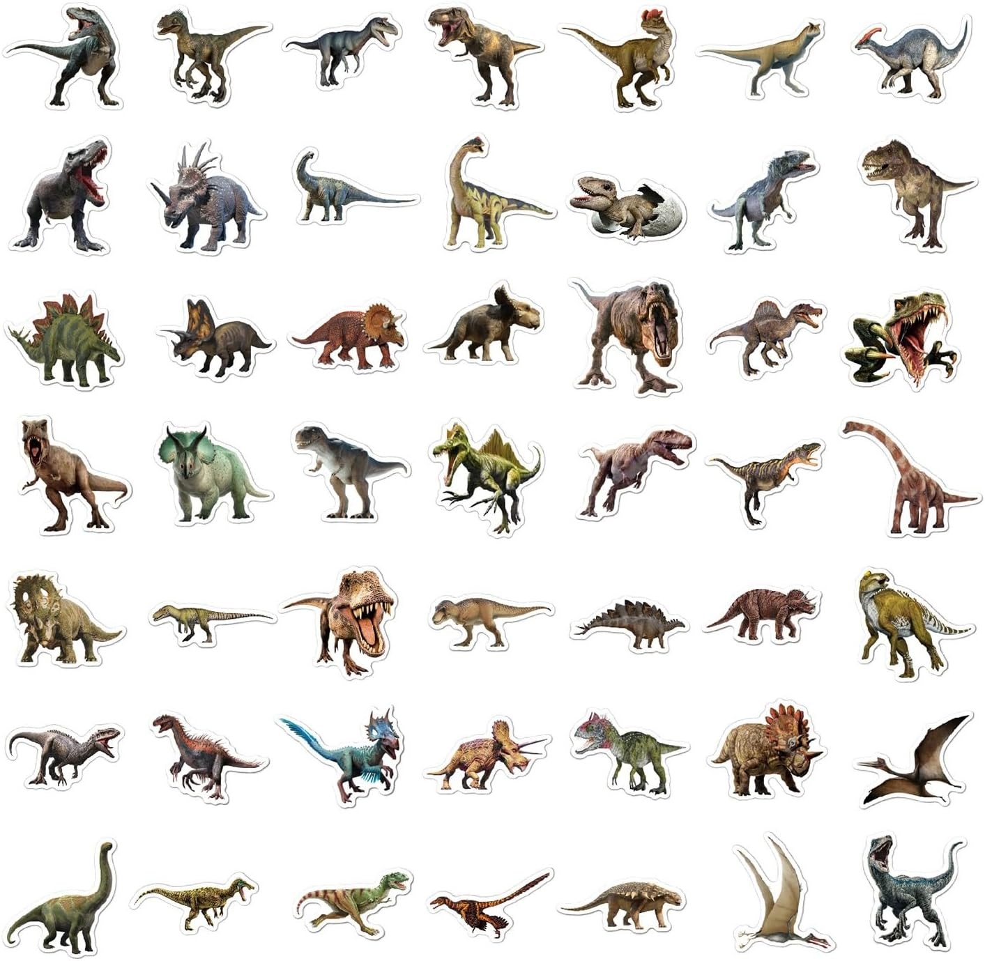 100pcs Jurassic Dinosaur Stickers for Kids Waterproof Vinyl Dino Colorful