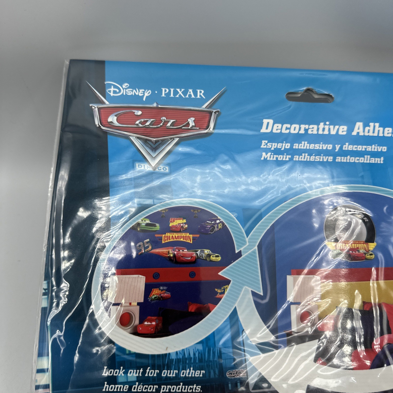 Disney Pixar Cars Lightning McQueen Lightyear Decorative Adhesive Mirror Sealed!