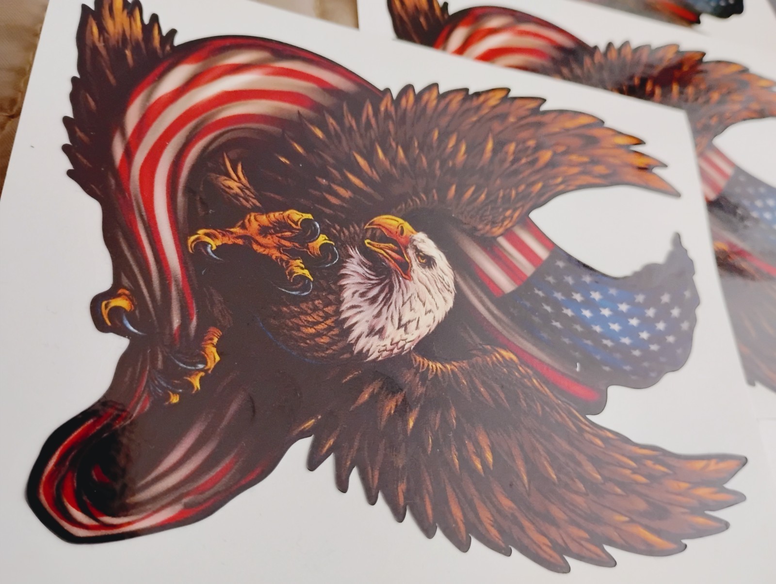 Lot of 7 American Bold Eagle with US Flag 4×5 Patriot