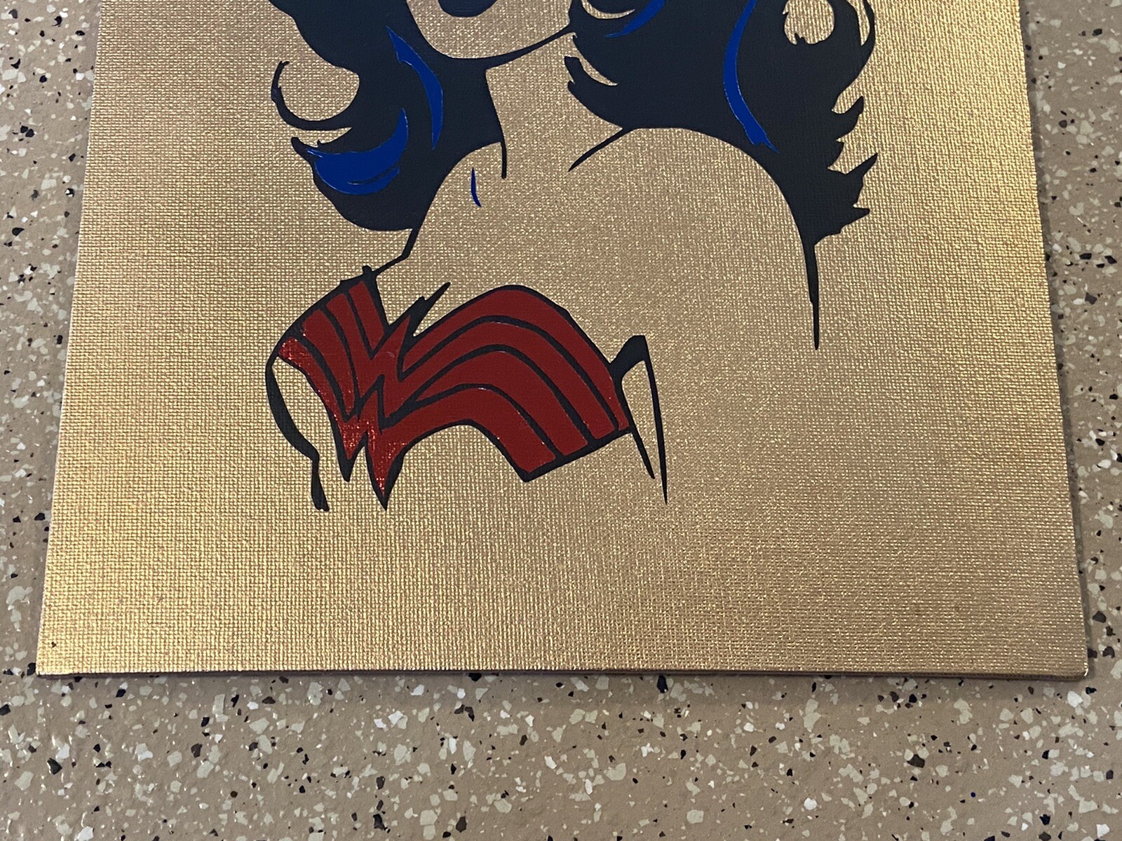 Handcrafted DC Wonder Woman Vinyl On Canvas 9×12 Signed Artwork A
