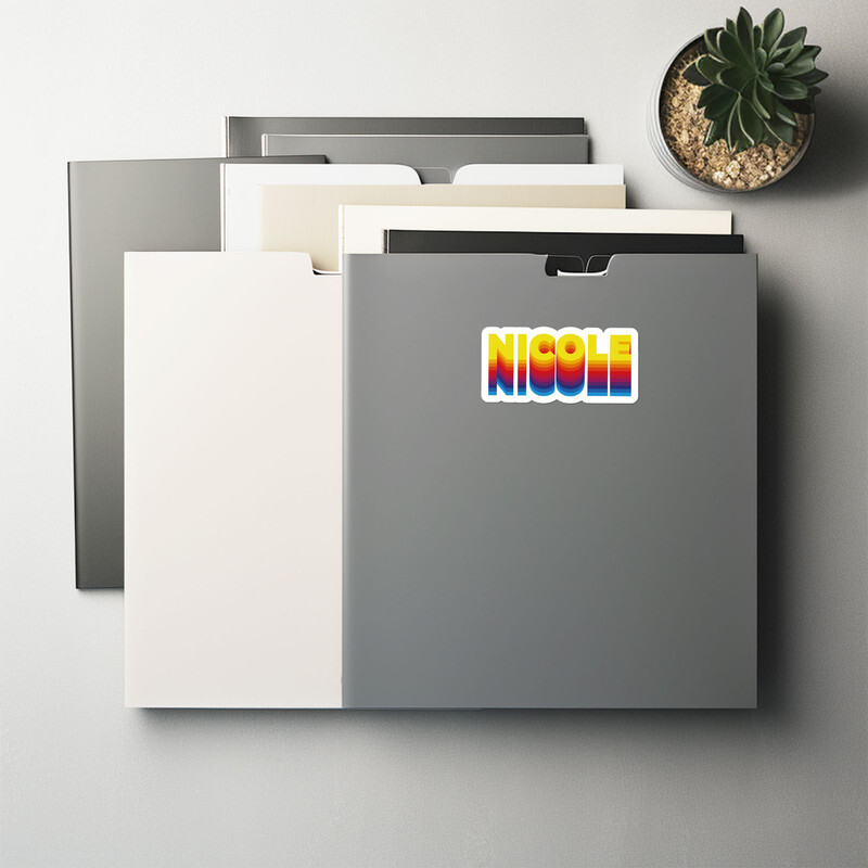 Rainbow Nicole Name – Car Bumper Sticker Vinyl Art Decal