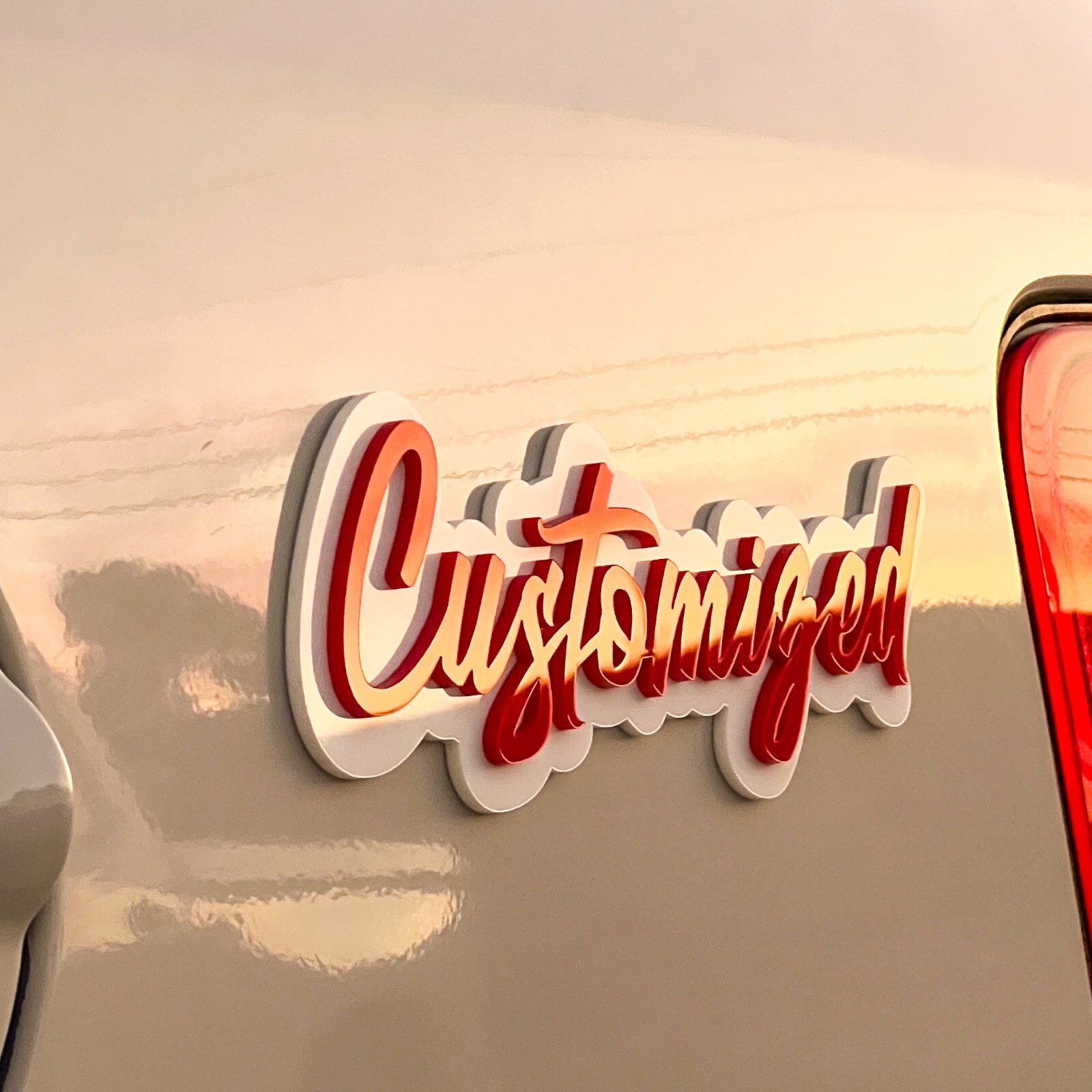 Customized Car Acrylic Emblem Badge MULTI COLOR Customized Text Names