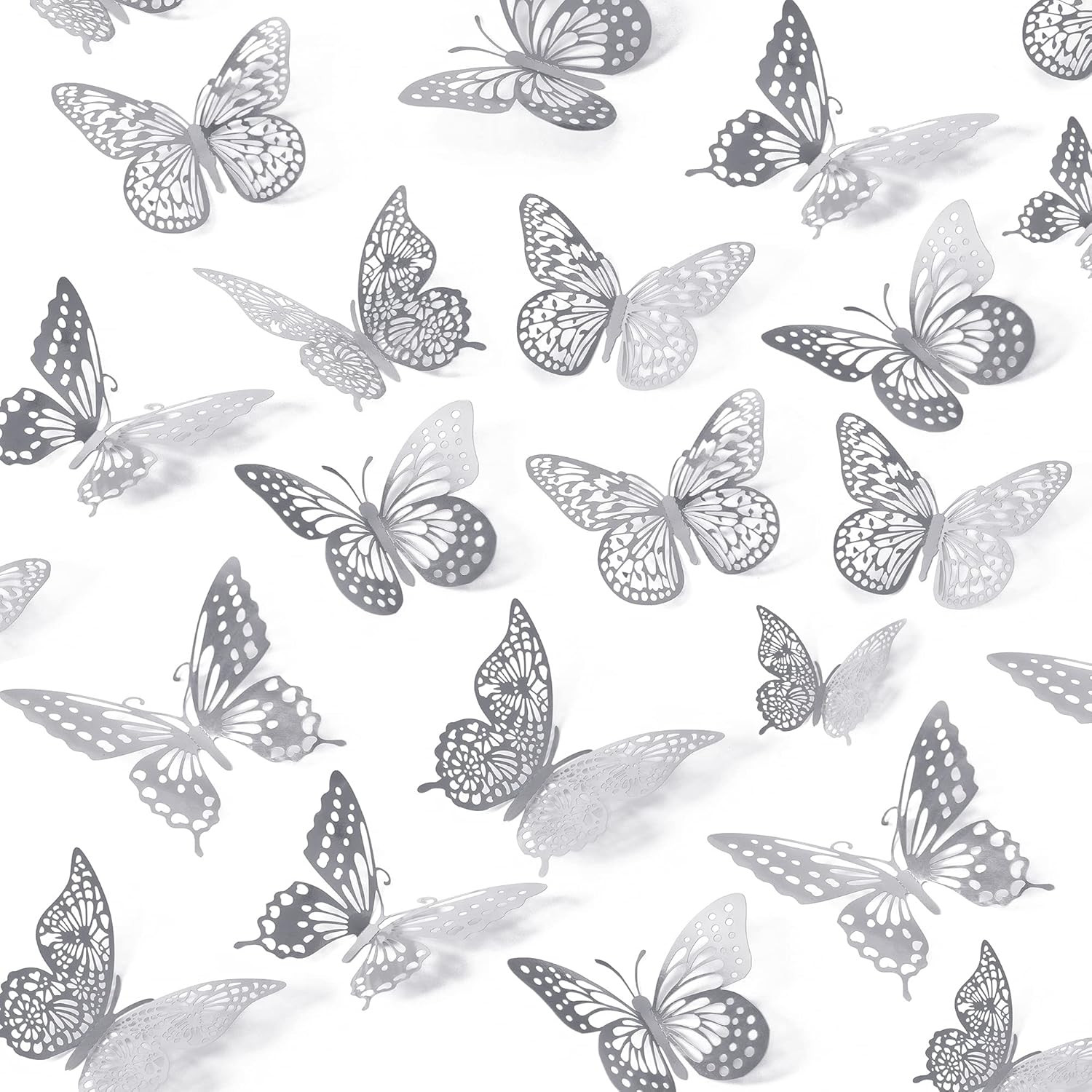 3D Butterfly Wall Decor – 48 Pcs, 4 Styles, 3 Sizes, Gold Butterfly Decorations