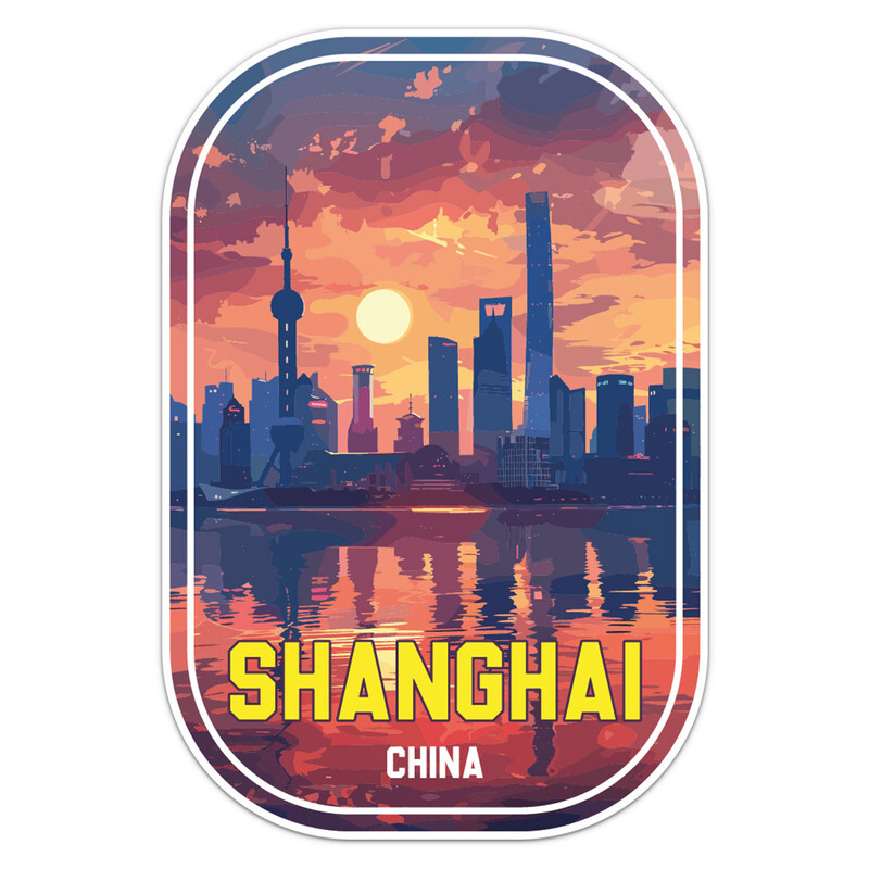 Sunrise China Shanghai City Car Bumper Sticker Vinyl Decal