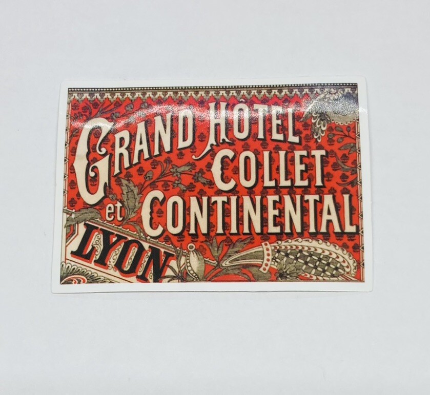 Grand Hotel Continental Sticker Lyon France Art Decal Vinyl Travel Souvenirs Tc6