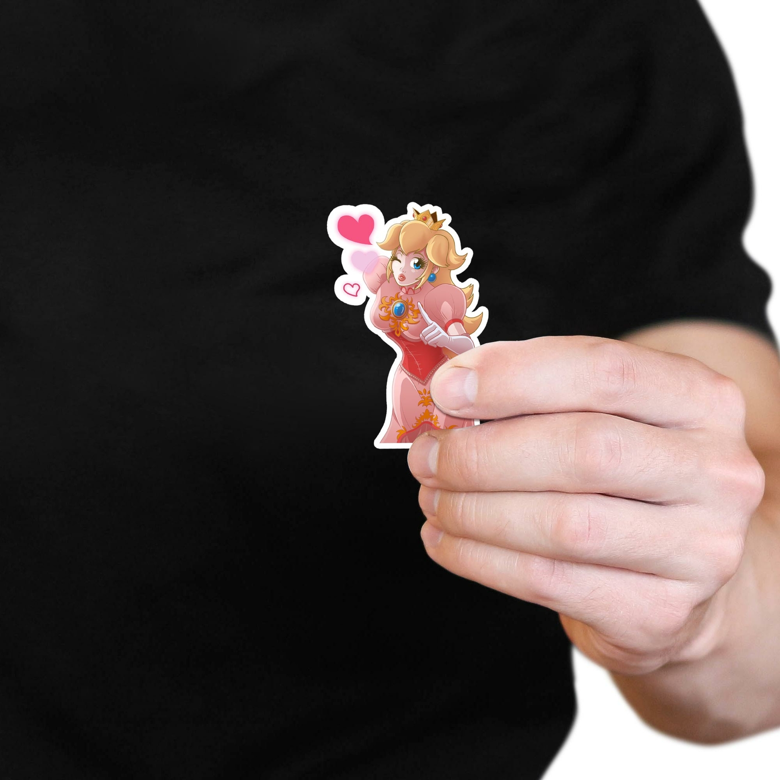 Sweet Princess Peach Super Mario 3" Die-Cut Glossy Vinyl Mario Sticker