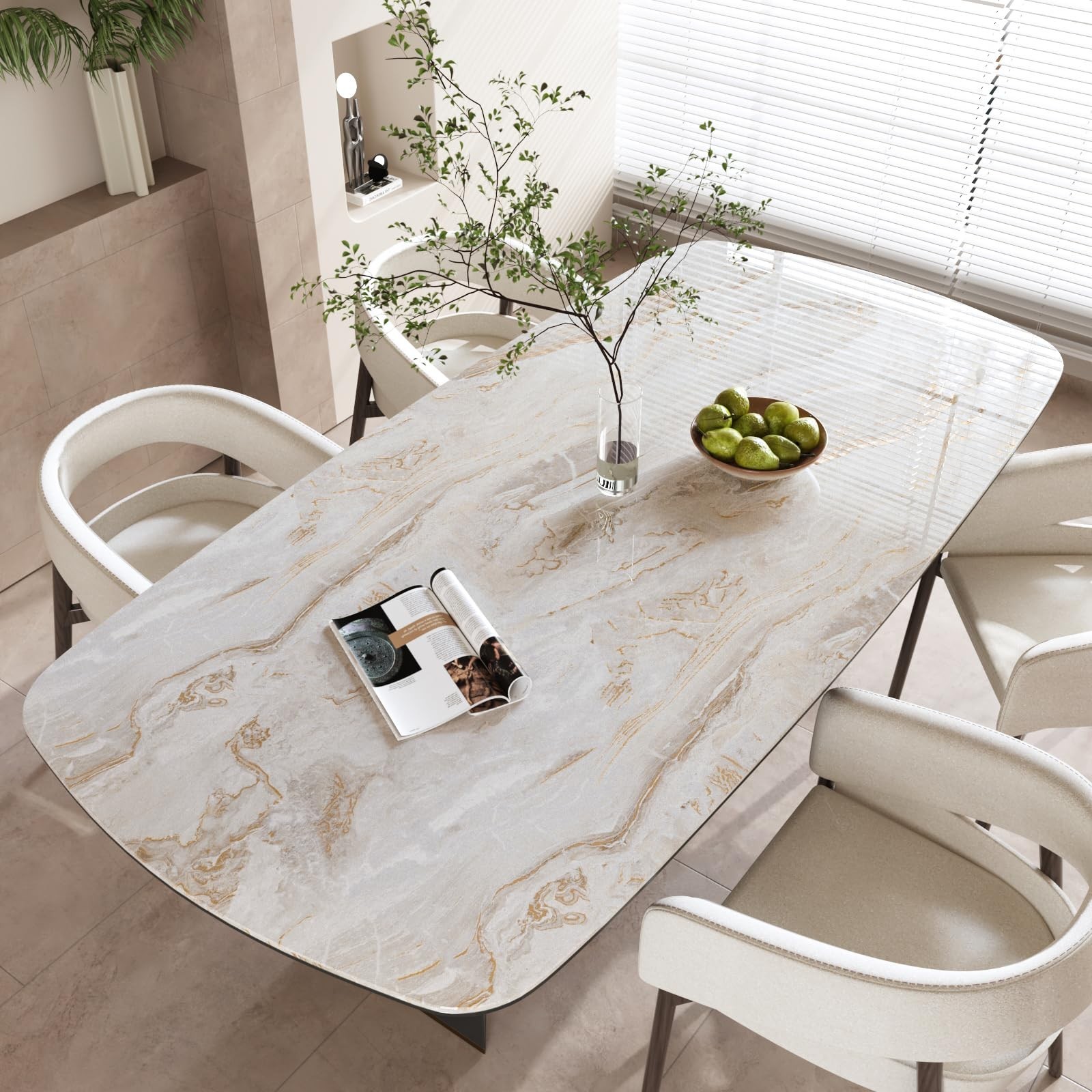 CRE8TIVE 24"x118" Beige Gold Marble Contact Paper for Countertops Waterproof …