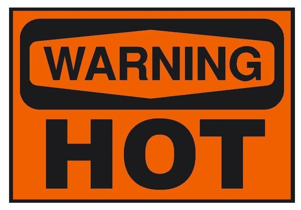 Warning Hot Safety Sign Sticker Decal Label D364