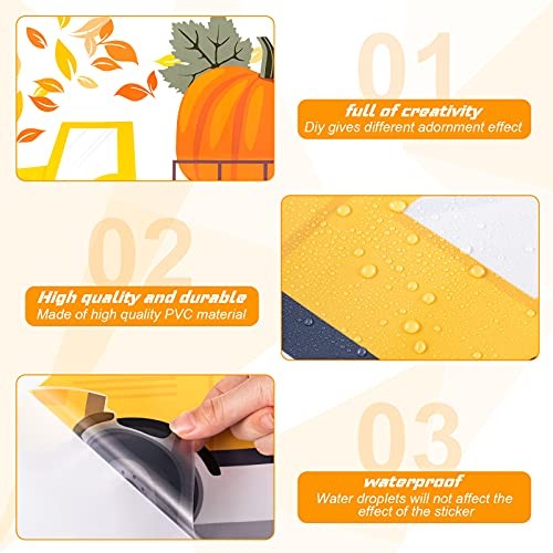 5 Pieces Thanksgiving Wall Stickers Maple Leaves Blessed Wall Decals Thankful