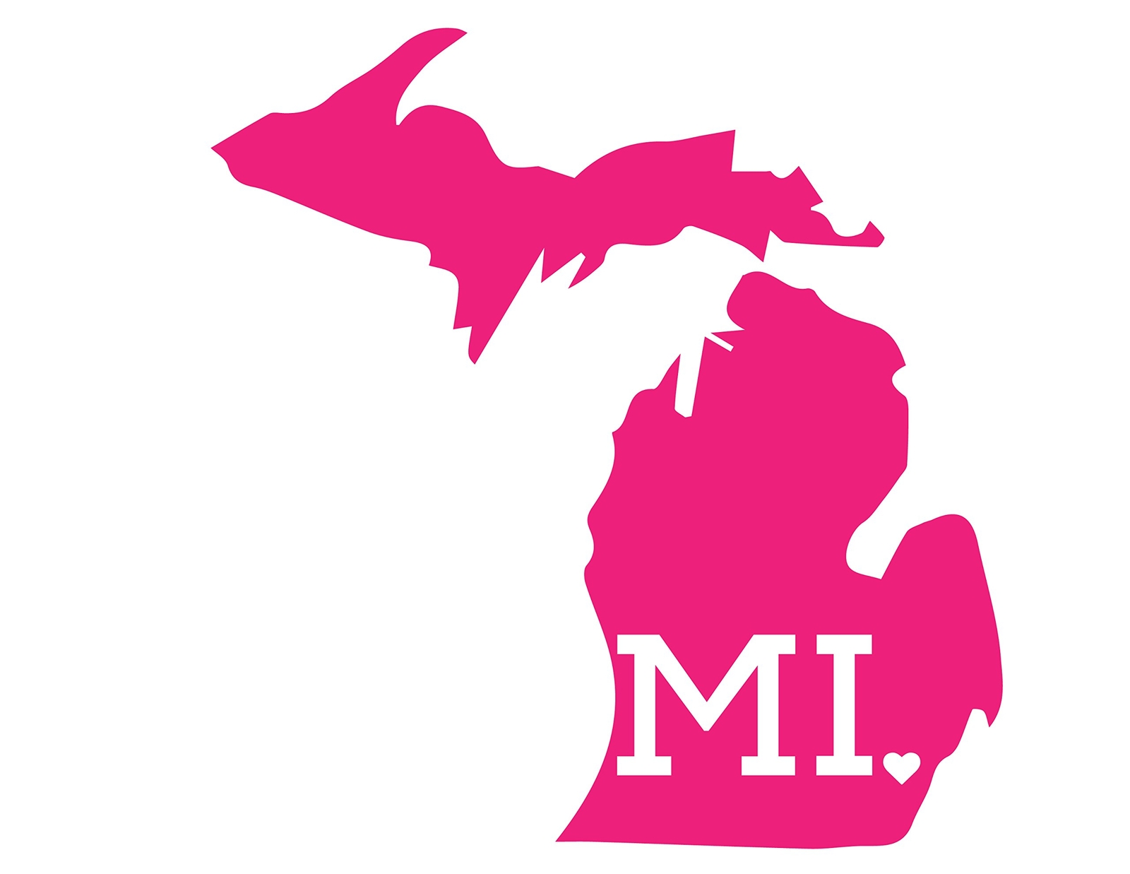 Michigan with State Abbreviation Decal Sticker | 5.5-Inches