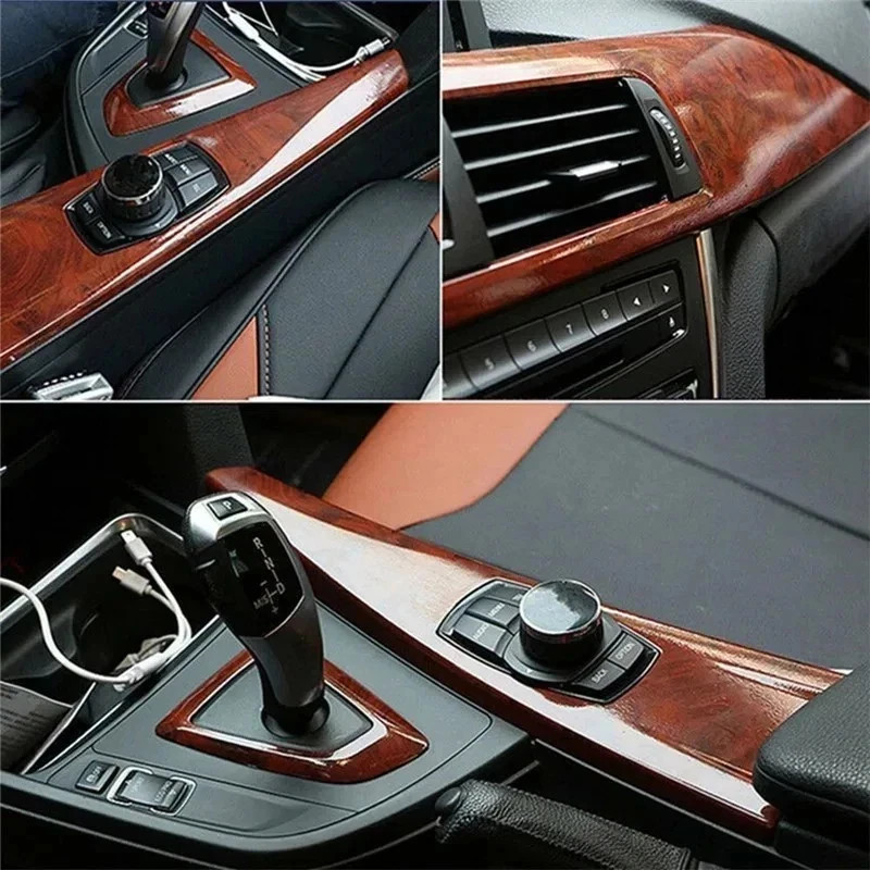 High Gloss Wood Grain Vinyl for Car Interior Furniture Countertop Wrap Sticker