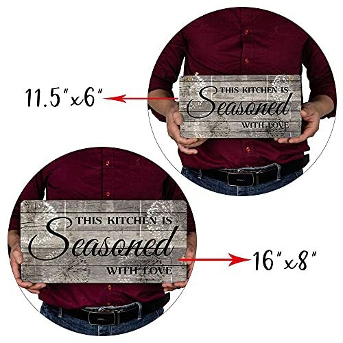 SAC SMARTEN ARTS Rustic Kitchen Decorations Wall Art Farmhouse Kitchen Decor-…