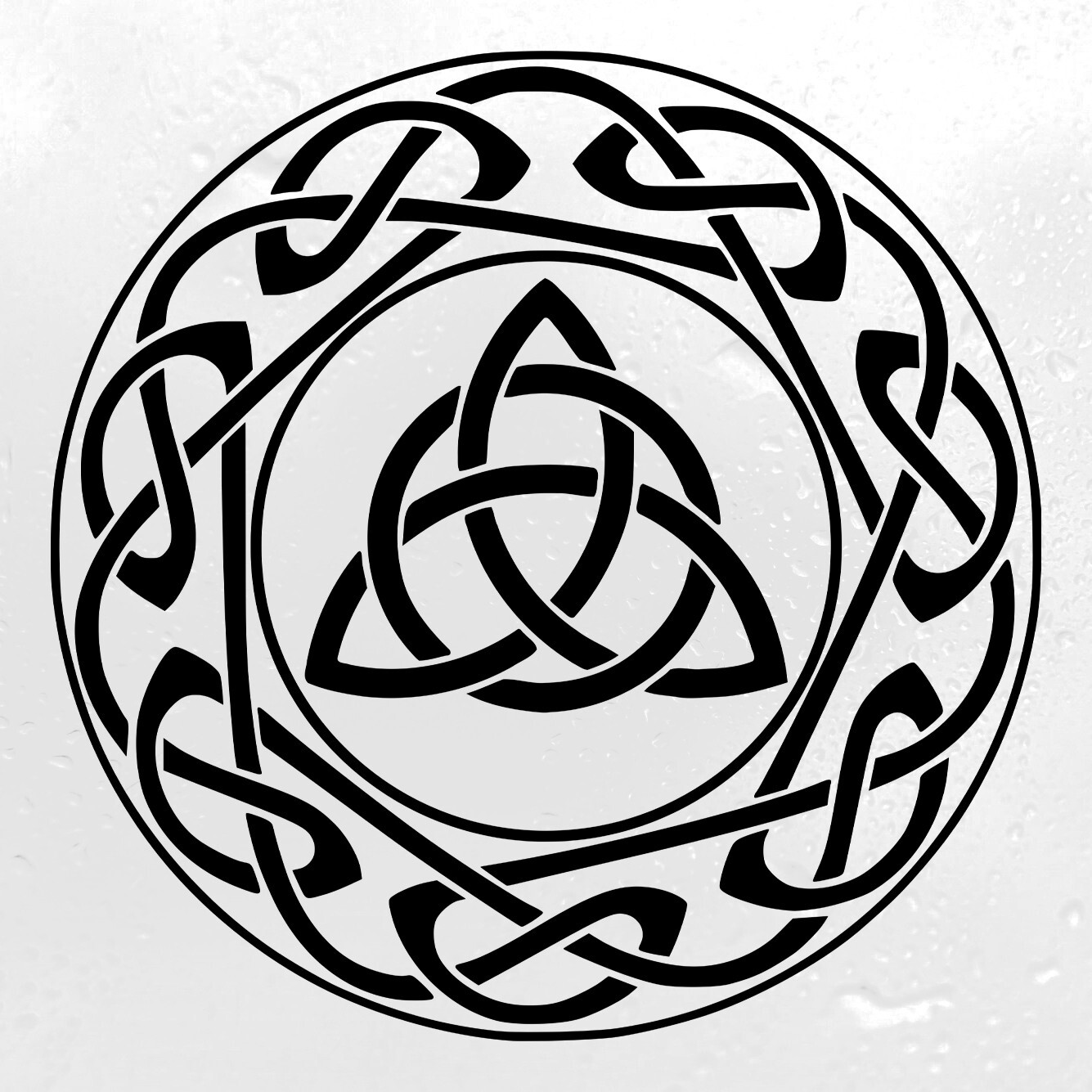 Celtic Knot Circle with Triquetra Vinyl Decal | Trefoil Trinity Knot | Die Cut