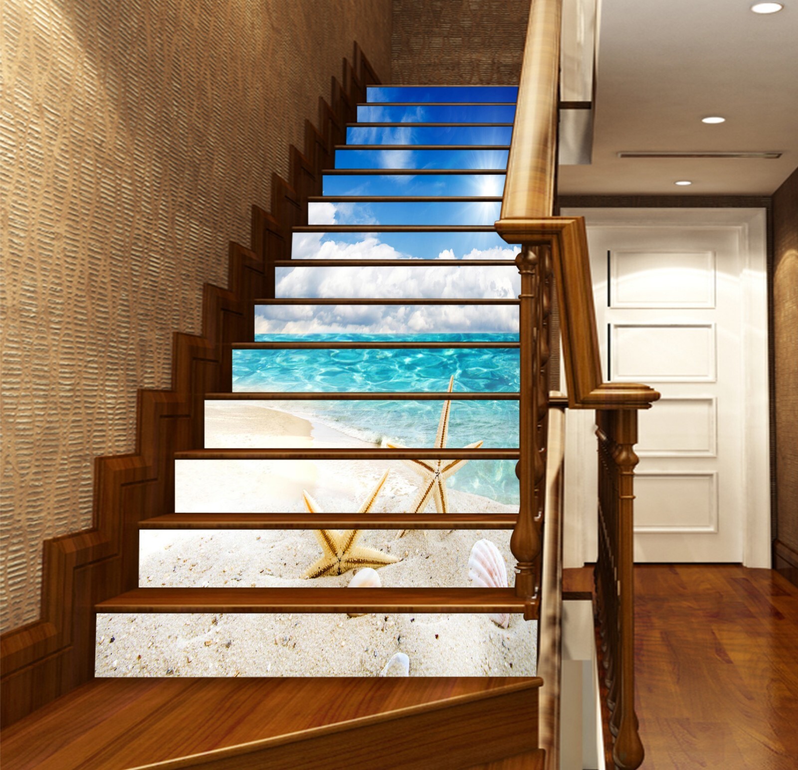 3D Starfish Shell AZ928 Stair Risers Decoration Mural Vinyl Wallpaper Kay