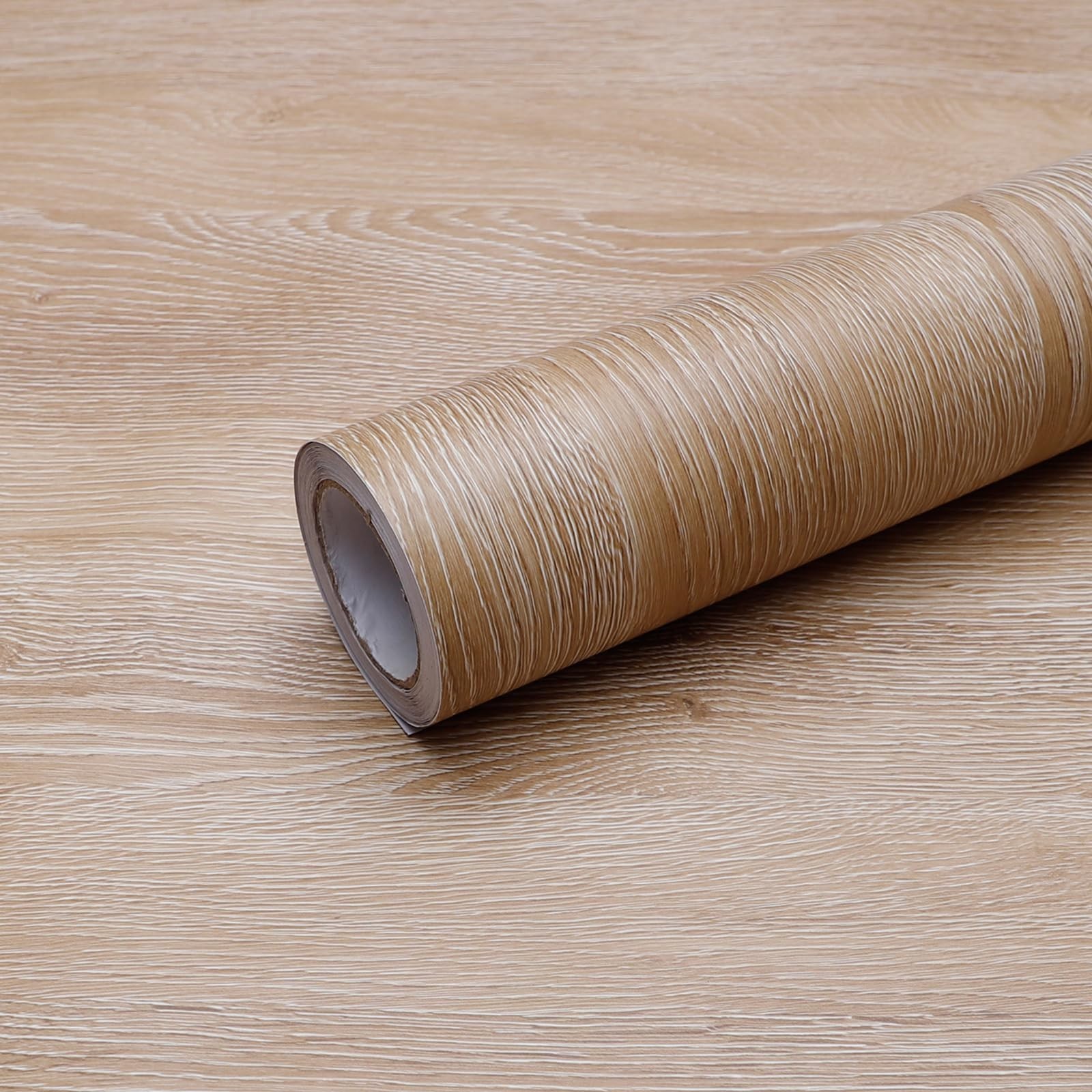 Textured Contact Paper, Natural Oak Wood, Waterproof For Drawers Furniture,Brown