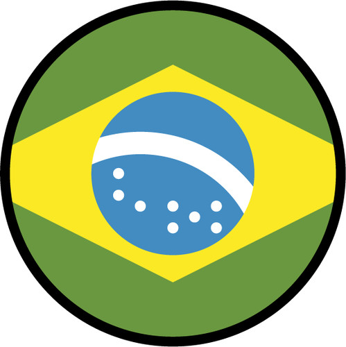 Brazil Flag Circle Sticker Decal