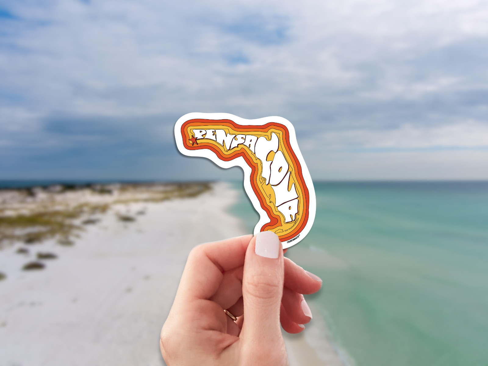 PENSACOLA FLORIDA STATE MAP STICKER TRAVEL DECAL