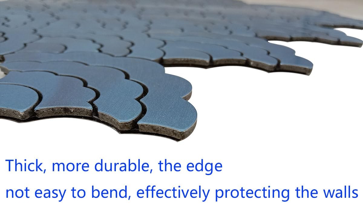 11-Sheet Peel and Stick Metal Backsplash Tiles, Self Adhesive Cloud-Shaped Al…