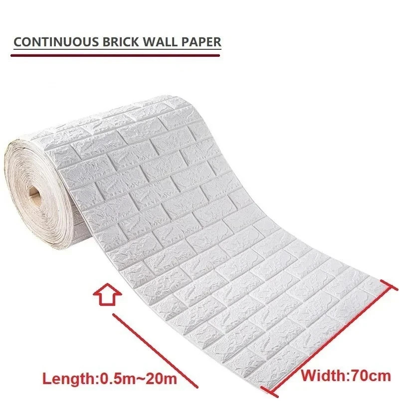 3D Foam Brick Self Adhesive Wallpaper Waterproof Wall Stickers Home Decor