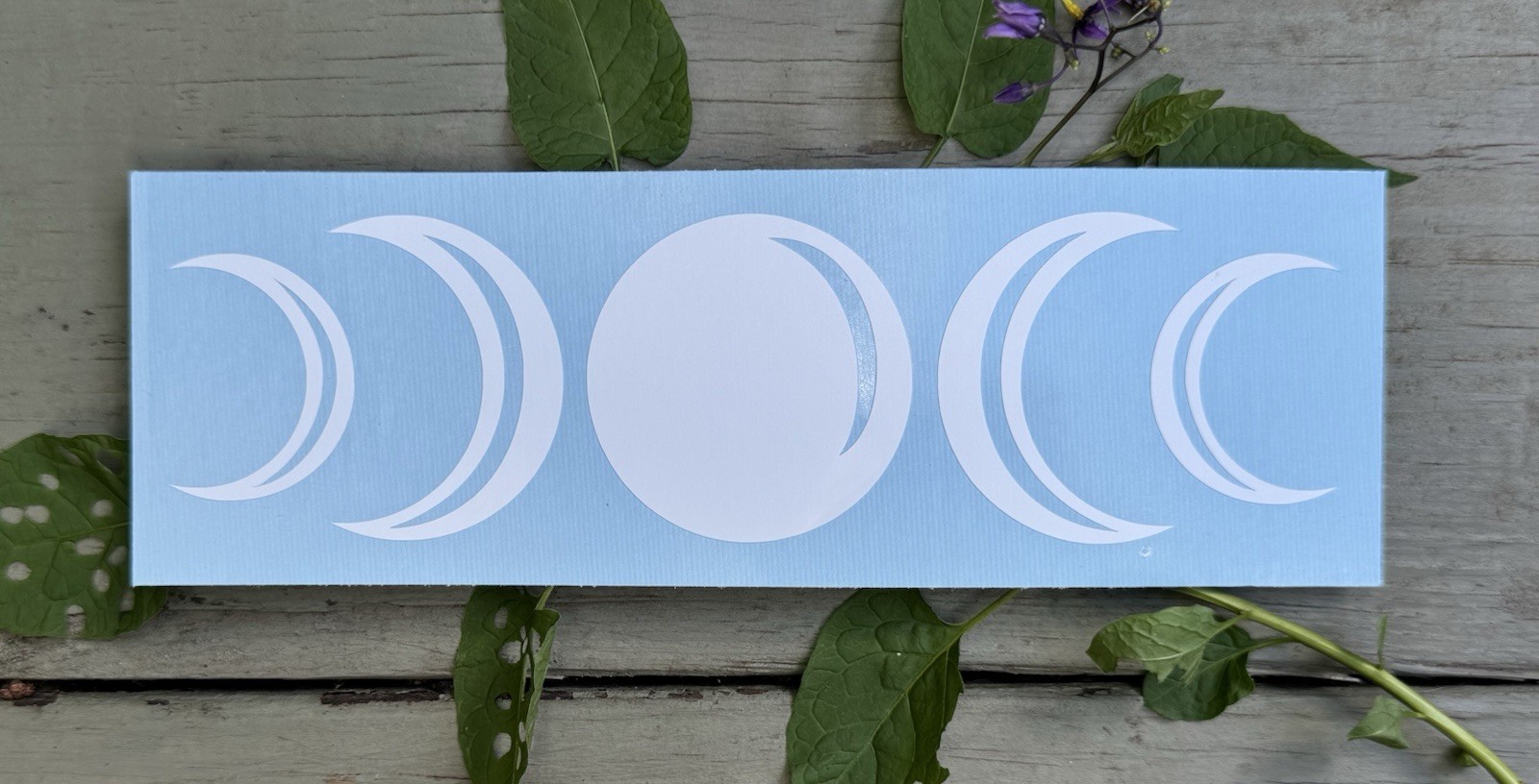 Wiccan Moon Phase Witchy Decal White Matte Oracle651 Vinyl Sticker Window Laptop