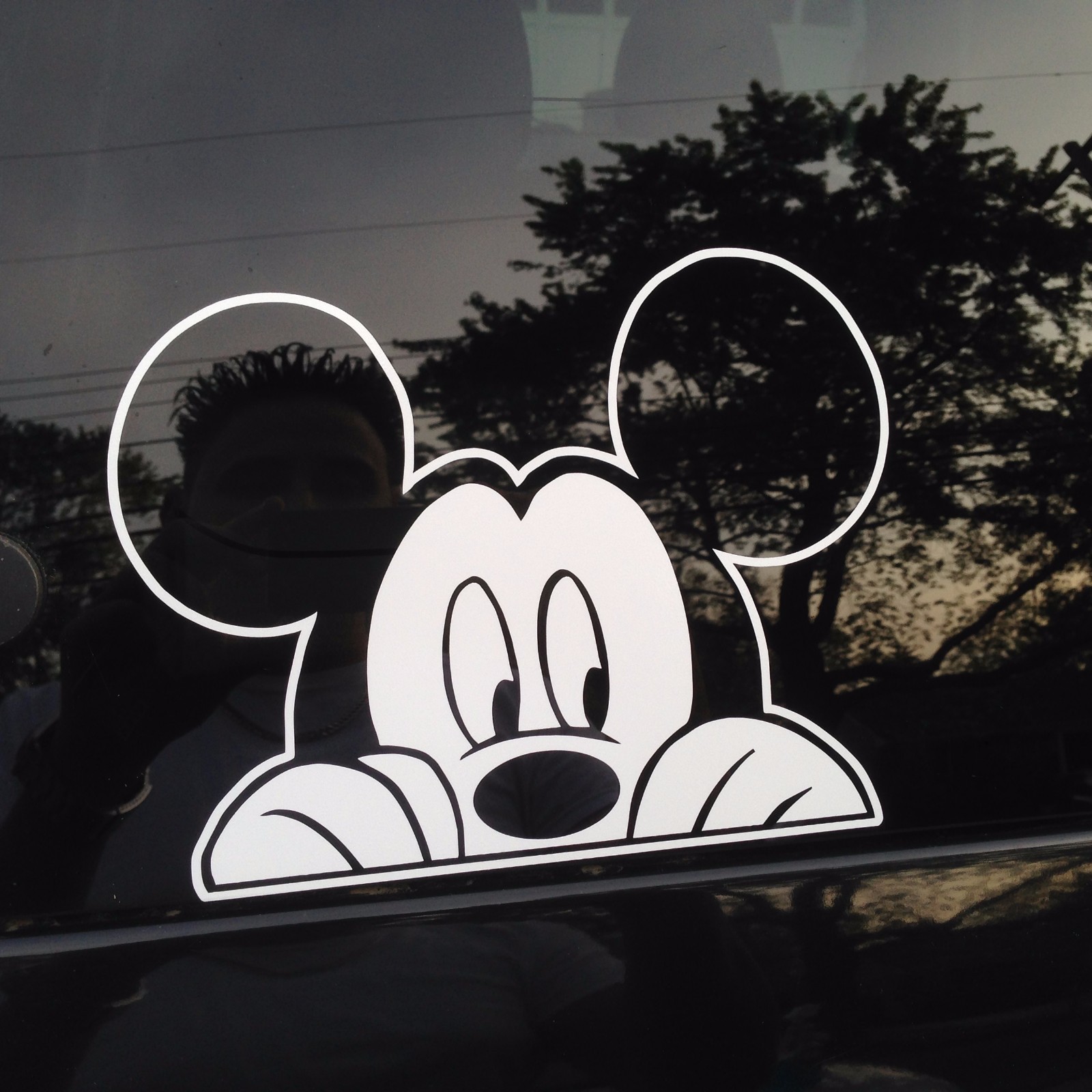 MICKEY MOUSE Peeking Vinyl Decal Window Sticker Auto Graphics 4" Wide