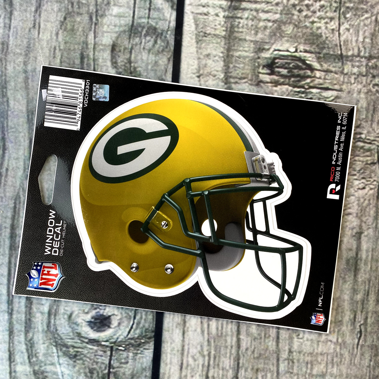 LOT 4 Green Bay Packers Window Car Cling Decal Helmet Decal Green Yellow 5.5in
