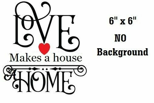 Love makes a house a home decal sticker for DIY 8" glass block tile