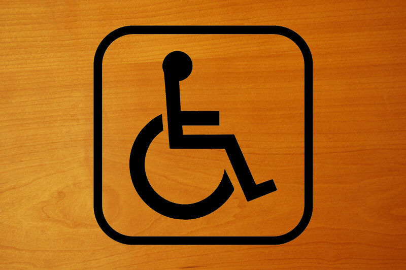 Handicap Accessible Bathroom Door Sign Vinyl Sticker – Wheelchair ADA – Die Cut