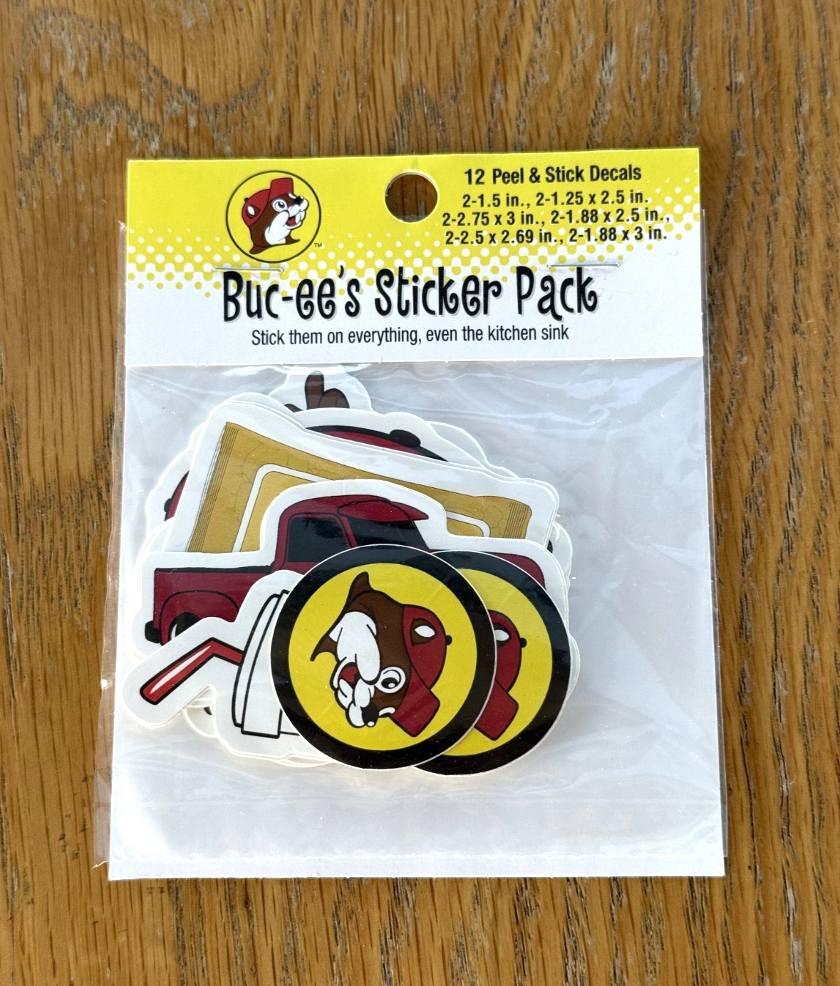 Buc-ee’s Variety Sticker Pack – 10 Stickers – See Back for 6 Different designs