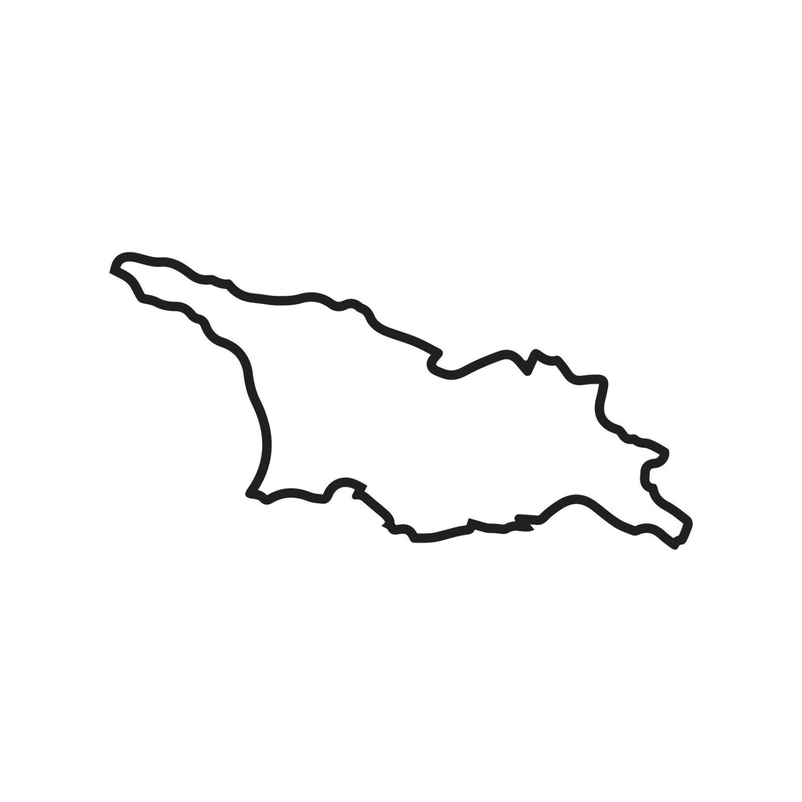 Georgia Outline Vinyl Decal Hollow Center Country Kartvelian Heritage sticker
