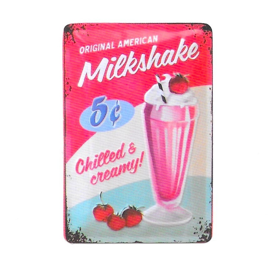 Original American Milkshake 5 Cents Chilled Creamy Vintage Ad Sticker Diner