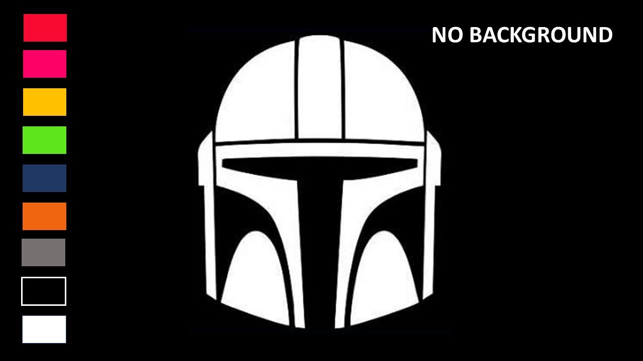 MANDALORIAN MANDO'S HELMET STAR WARS Decal Stickers for Cars, Windows, Laptops