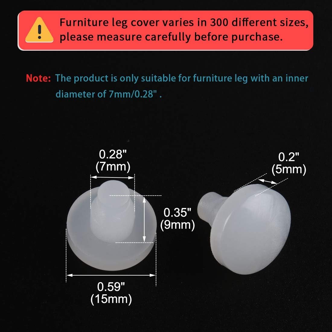 uxcell 24pcs 7mm White Stem Bumpers Glide, Patio Outdoor 7mm, Clear,white
