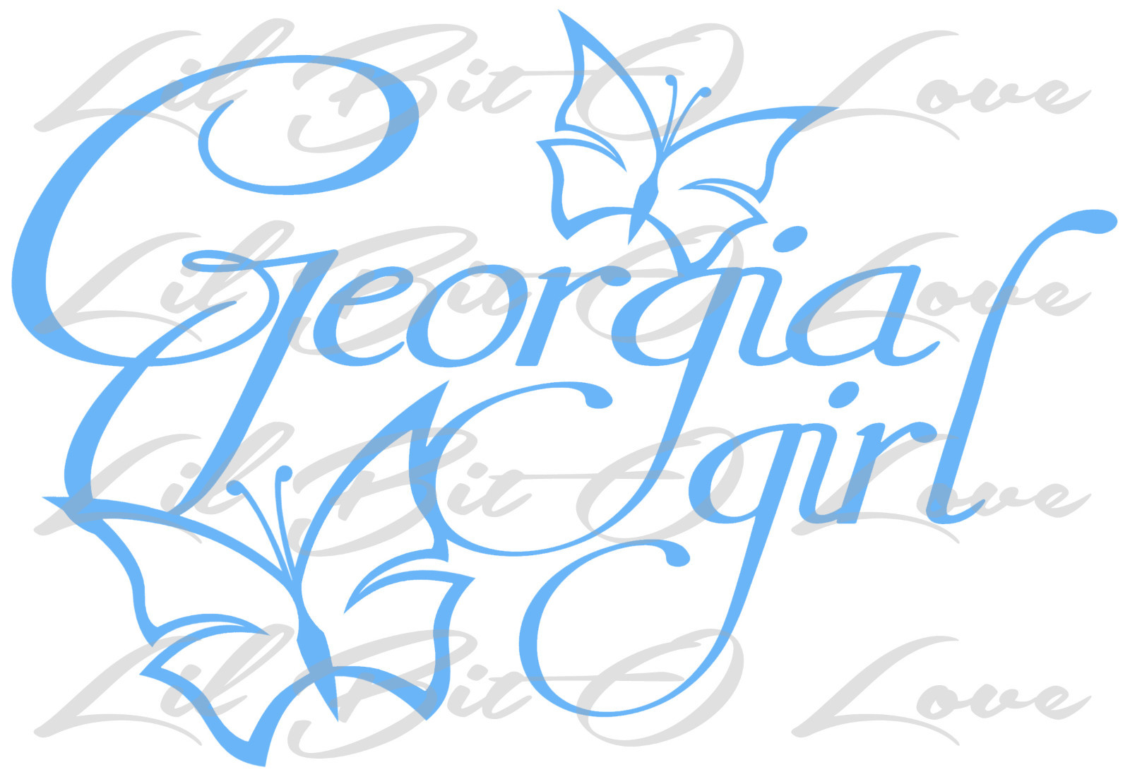 Georgia Girl With Butterflies Vinyl Decal Sticker Car Auto Vehicle