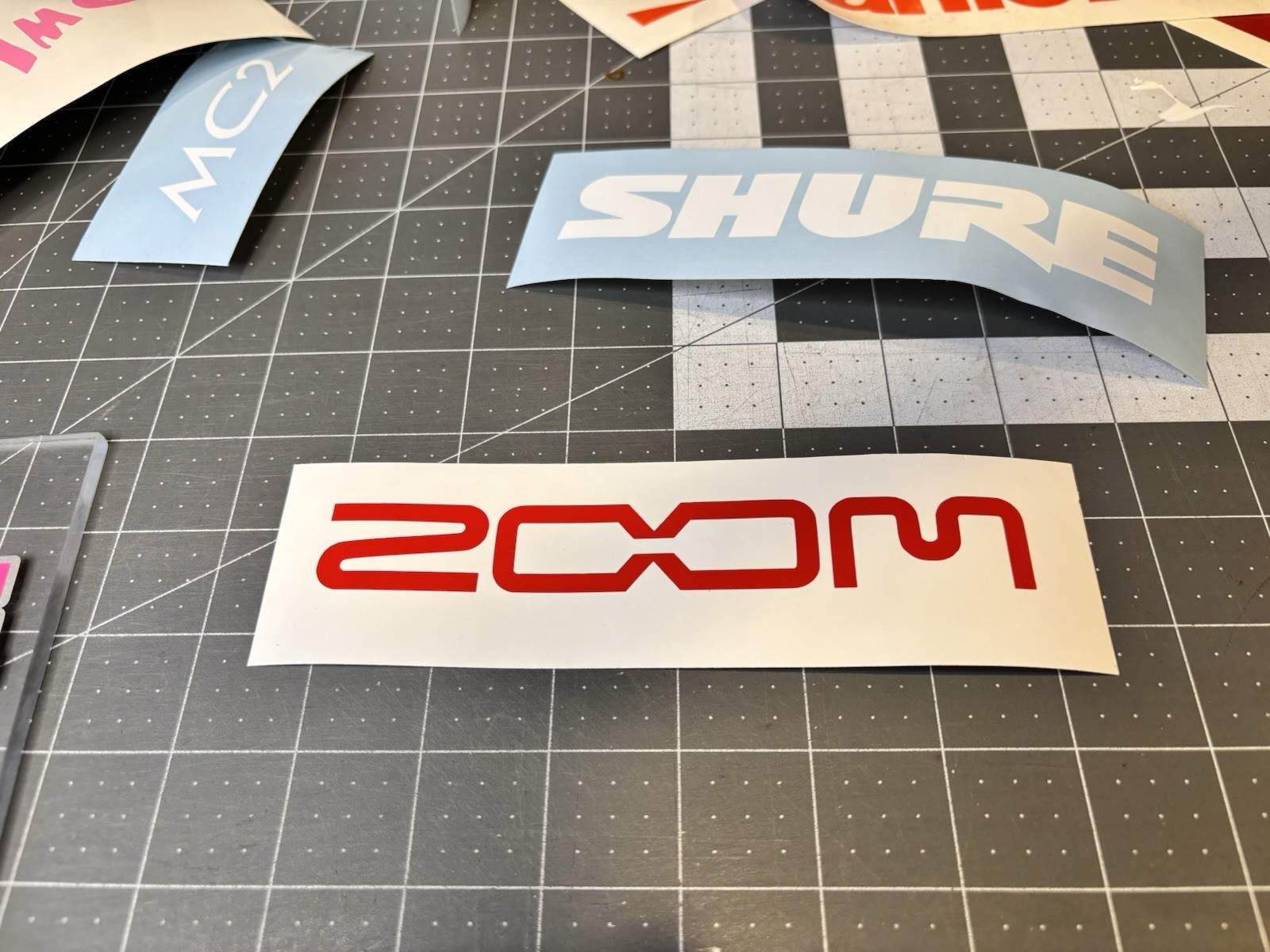 TWO SHURE Mics Die Cut Vinyl Decals Rock Music Pro Audio Gear Vocal Recording