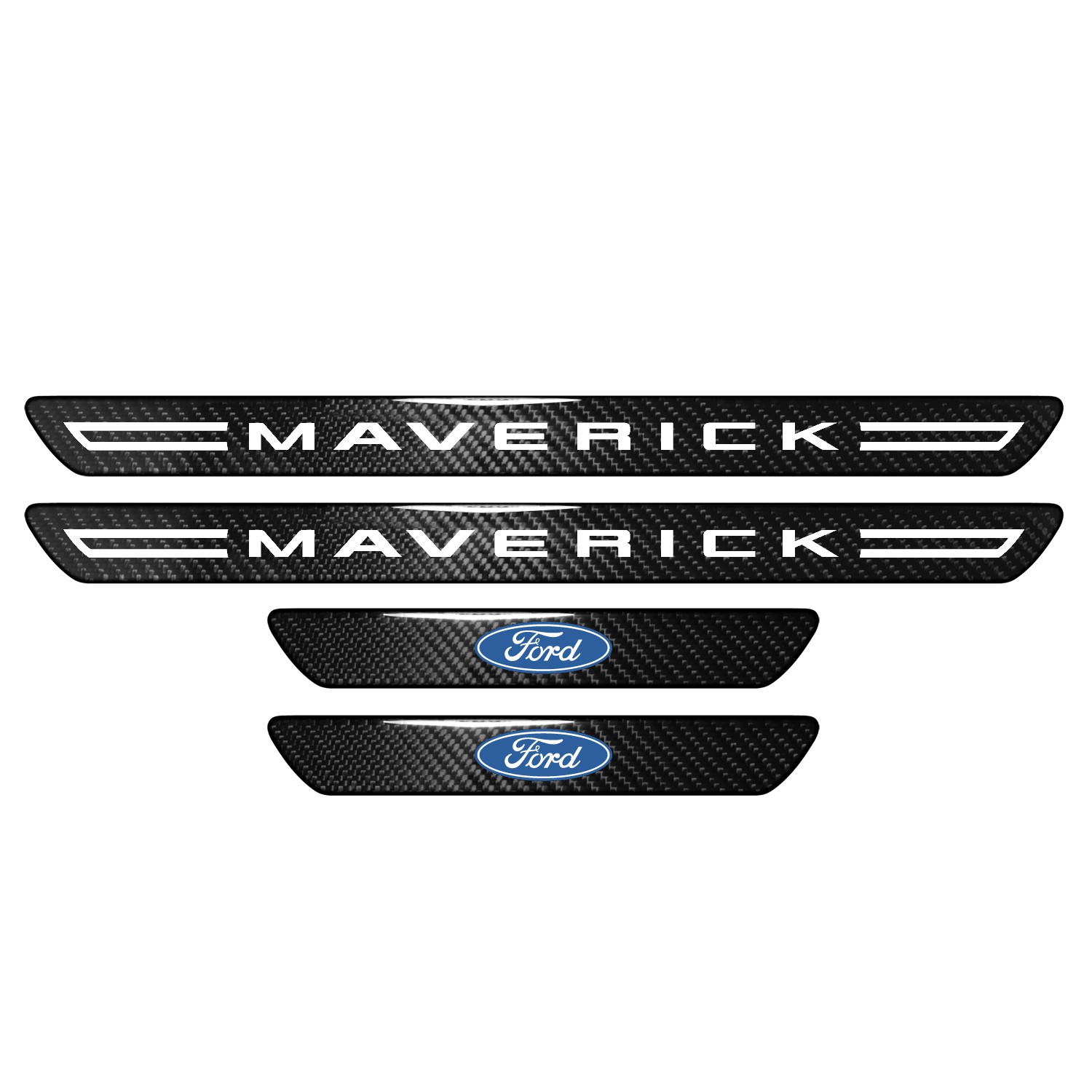 Ford Maverick Carbon Fiber 4 Pcs Universal Door Sill Plates