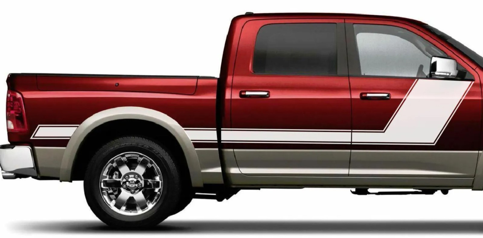 Angled Hockey Sticker Decal Stripe Fits: 09 – 2017 Ram 1500 Quad Crew Cab 3M
