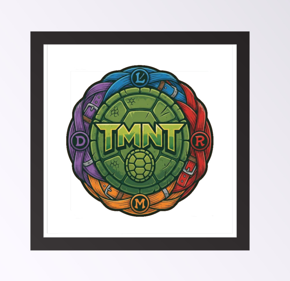 Teenage MN Turtles "Shield" – 4" Handmade Vinyl Decal Vehicle Decor Cooler Cup