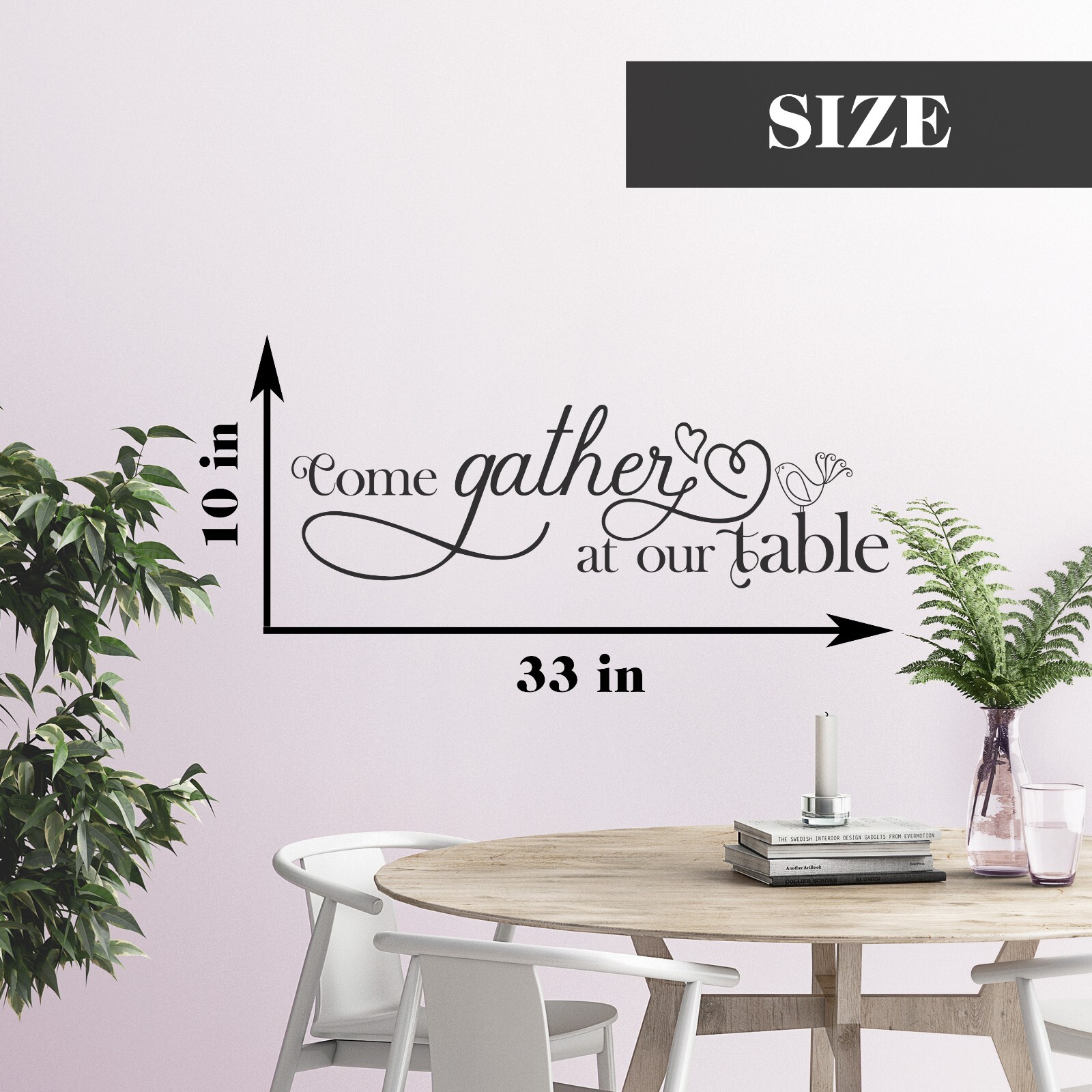 Come Gather at Our Table Wall Decal Sticker Dining Room Decor Family Quote Vinyl